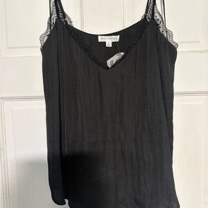 NWT Socialite Black Lace Accent Cami Size M